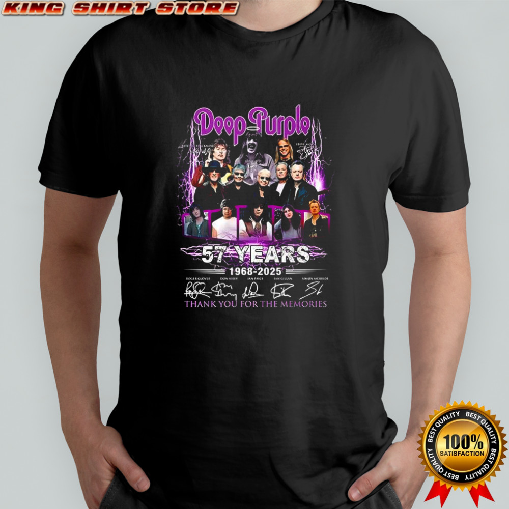 Deep Purple lightning 57 years 1968 2025 thank you for the memories shirt