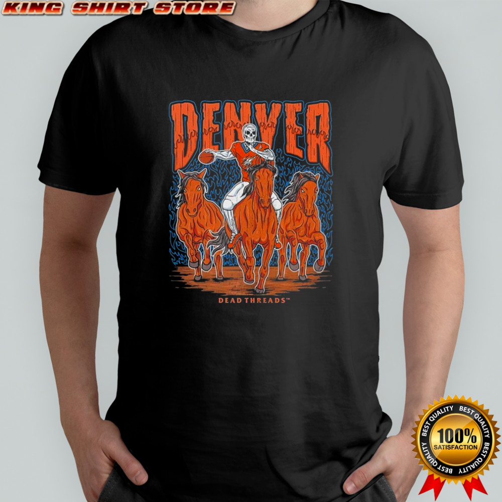 Denver Broncos Dead Threads Skeleton T-shirt