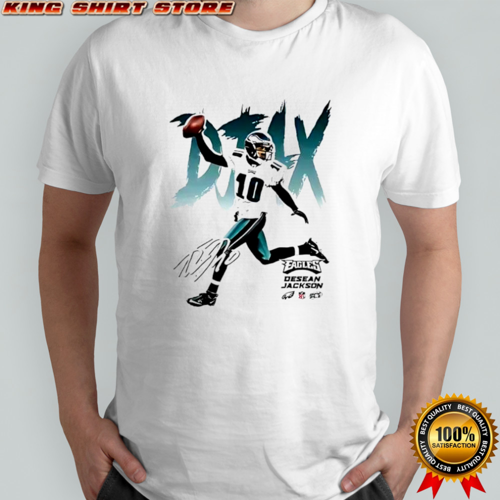DeSean Jackson Philadelphia Eagles number 10 signature shirt DeSean Jackson Philadelphia Eagles number 10 signature shirt