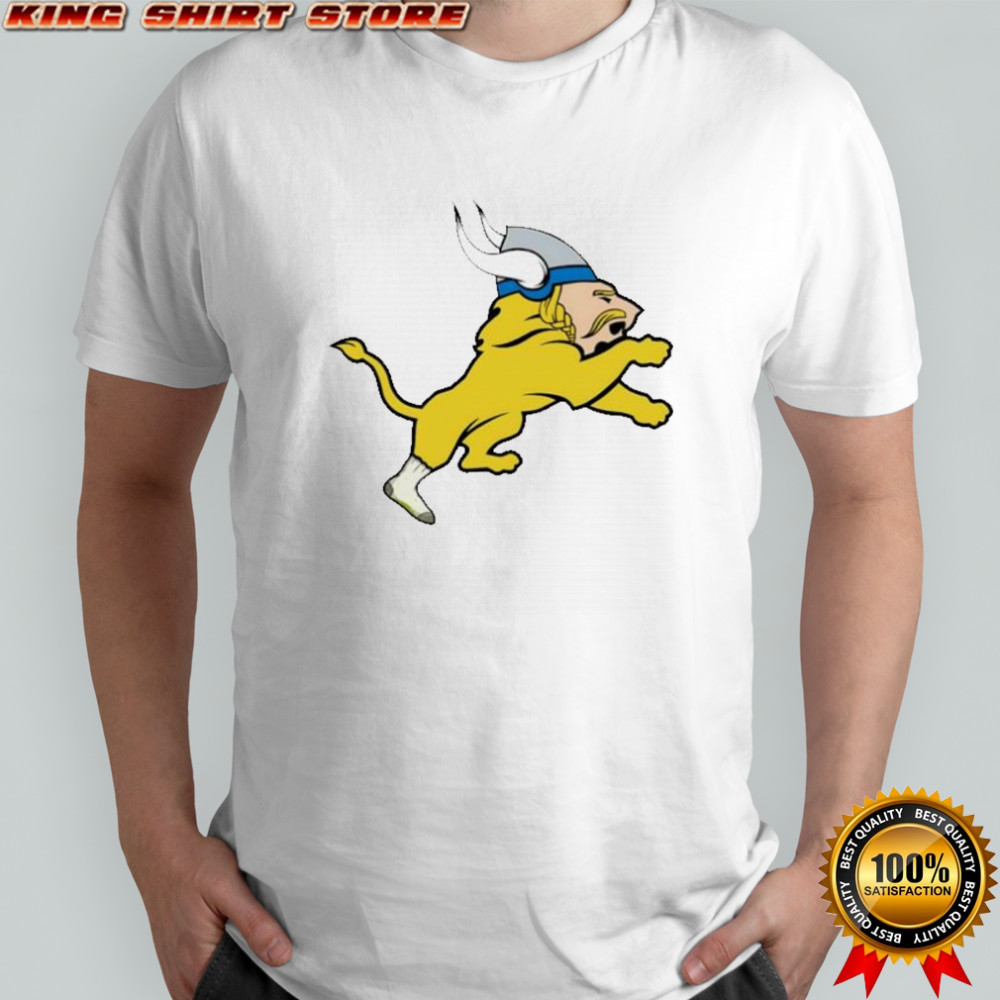Detroit Lions x Minnesota Vikings logo combination funny graphic shirt