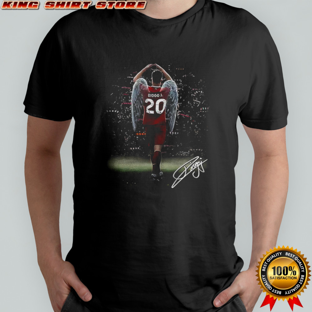 Diogo Jota angel love hand sign LiverPool FC 2025 signature shirt