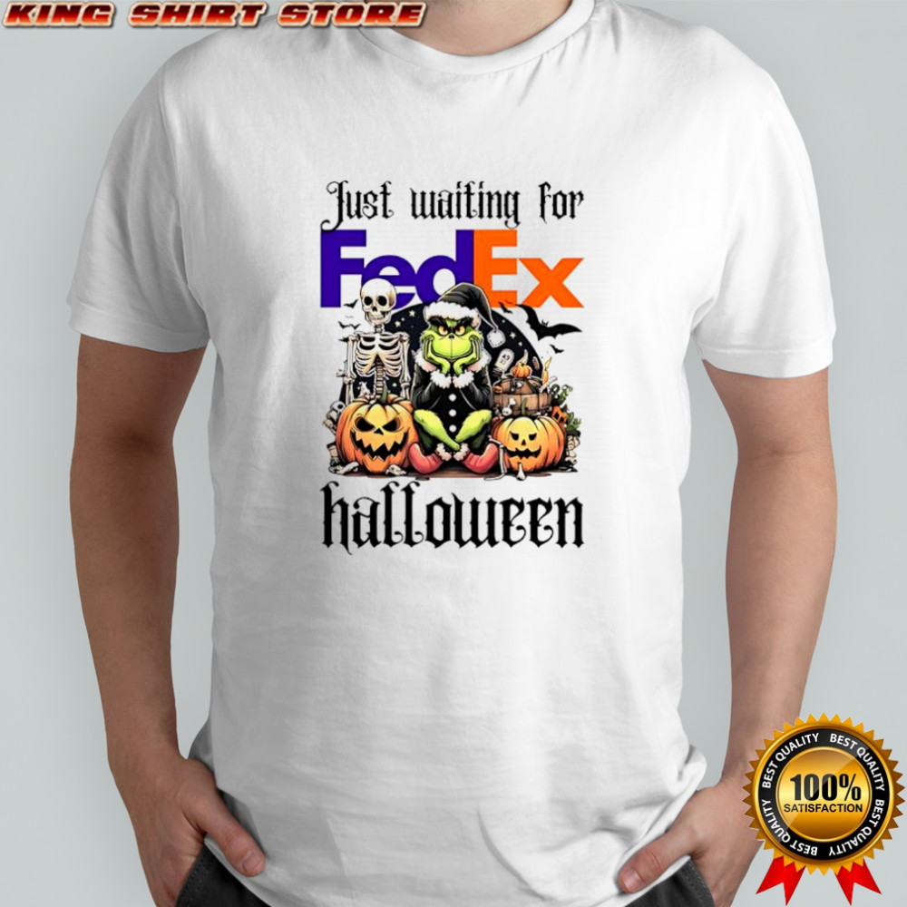 Fedex Grinch just waiting for Halloween goth graphic shirt