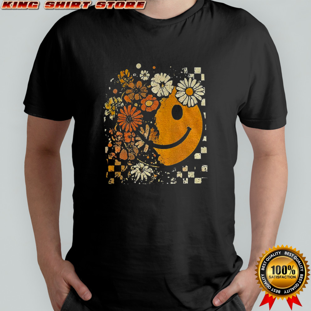 Floral fall smiley face fall pumpkin Halloween vintage shirt