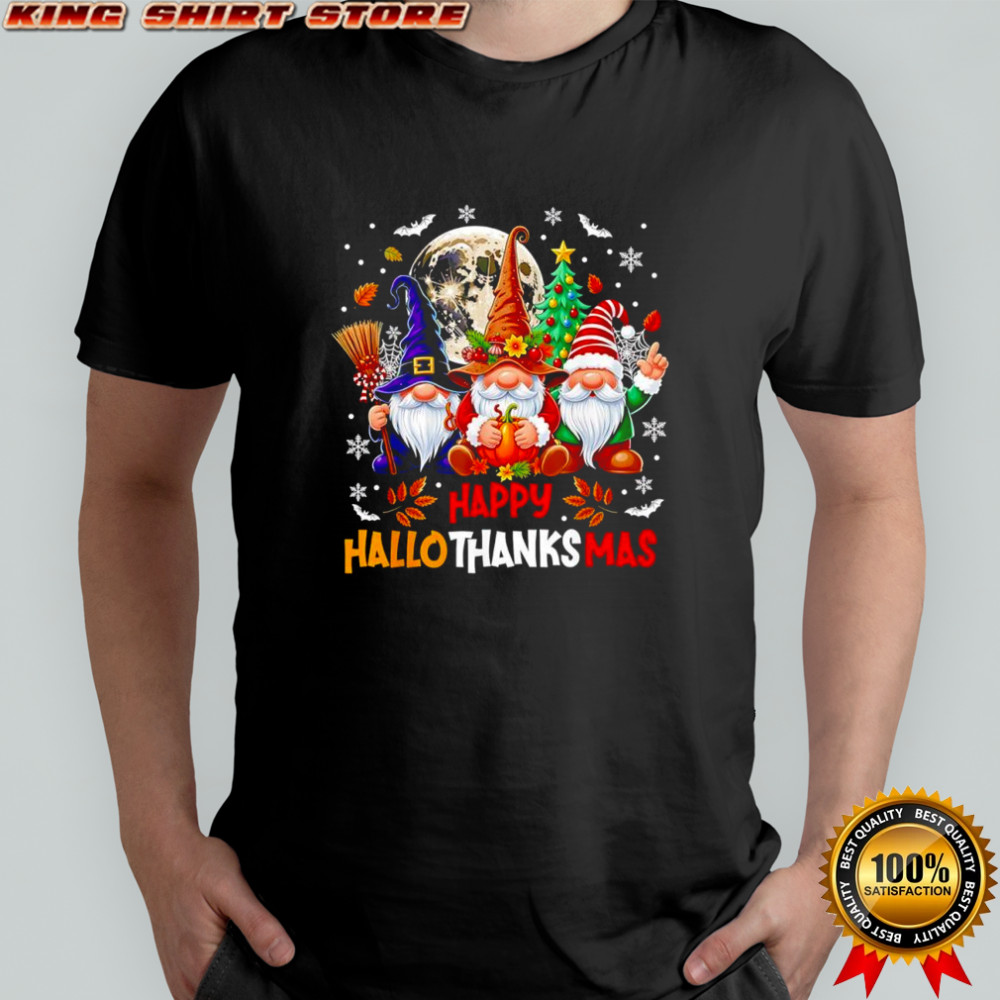 Gnomes happy Hallothanksmas shirt