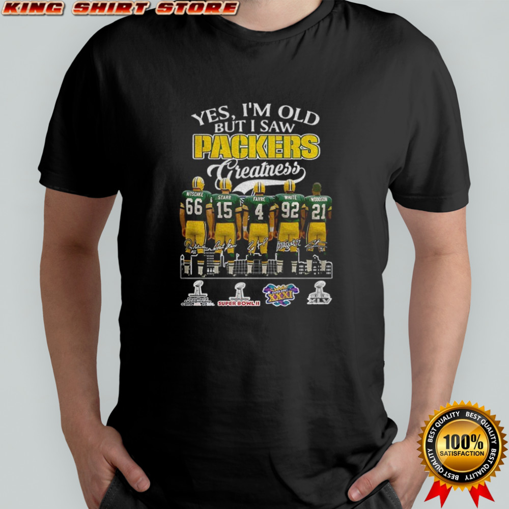 Green Bay Packers Football yes I’m old but I saw Packers greatness signatures shirt