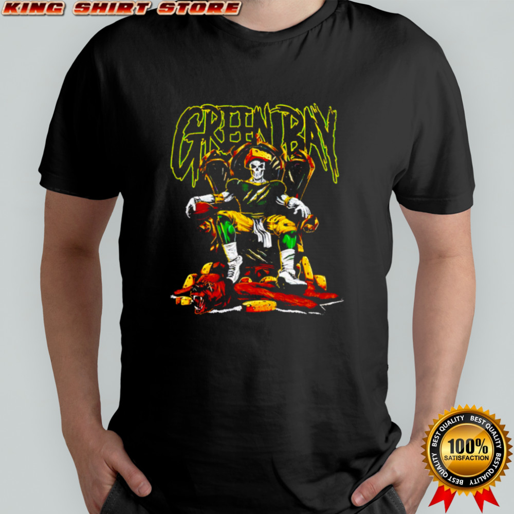 Green Bay Packers Skeleton King on Cheese Throne shirt