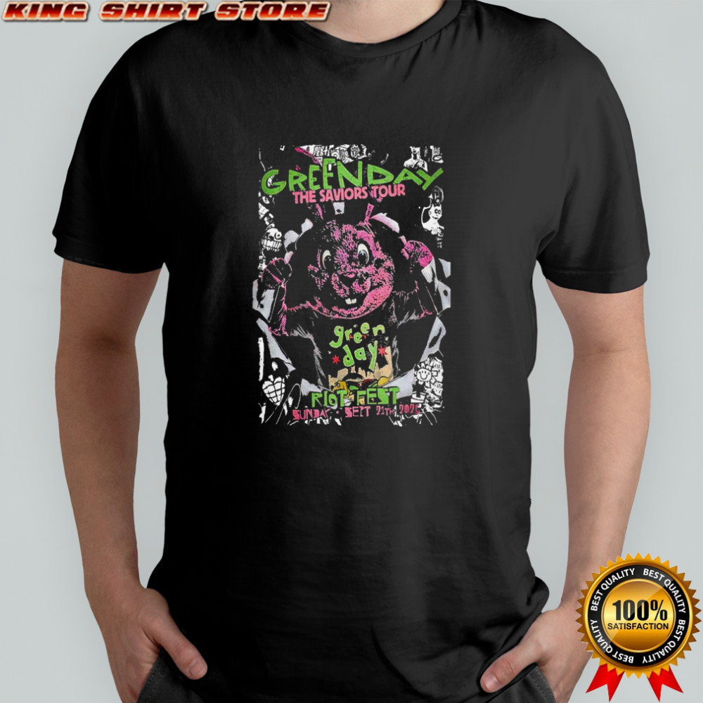 Green Day Riot Fest The Saviors Tour In Chicago IL 9.21.2025 Bunny T-shirt