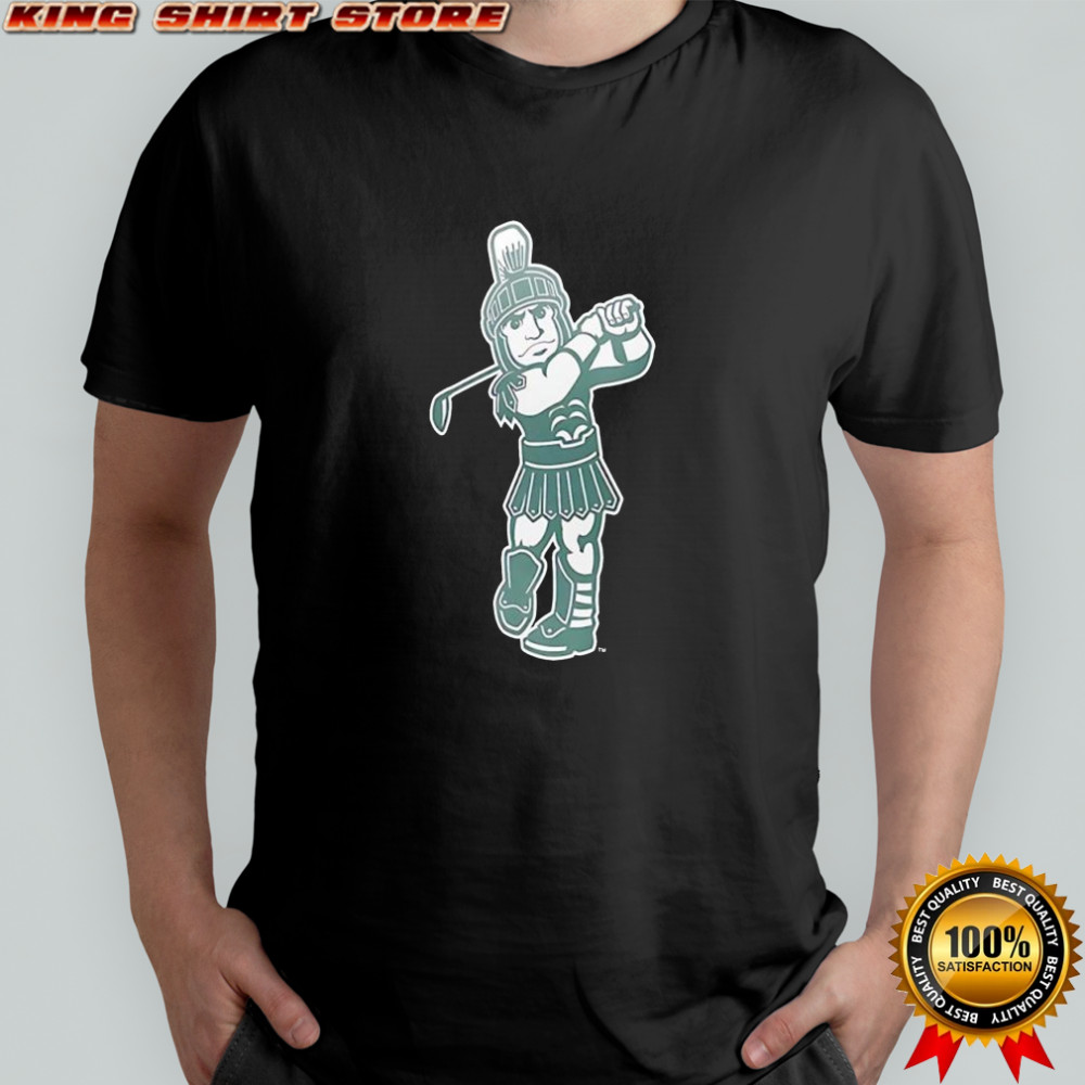Green Michigan State Spartans golf Sparty sport mascot shirt