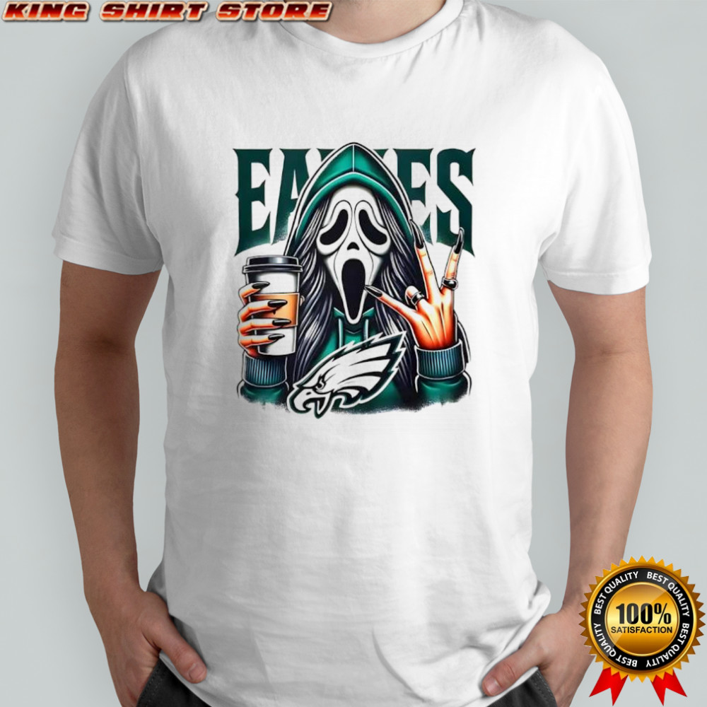 Halloween Philadelphia Eagles scream mask shirt