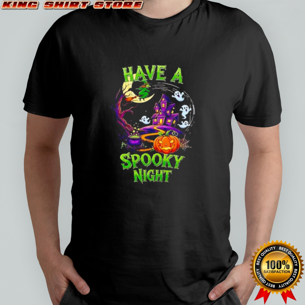 Halloween Witch and Haunted House have a spooky night shirt