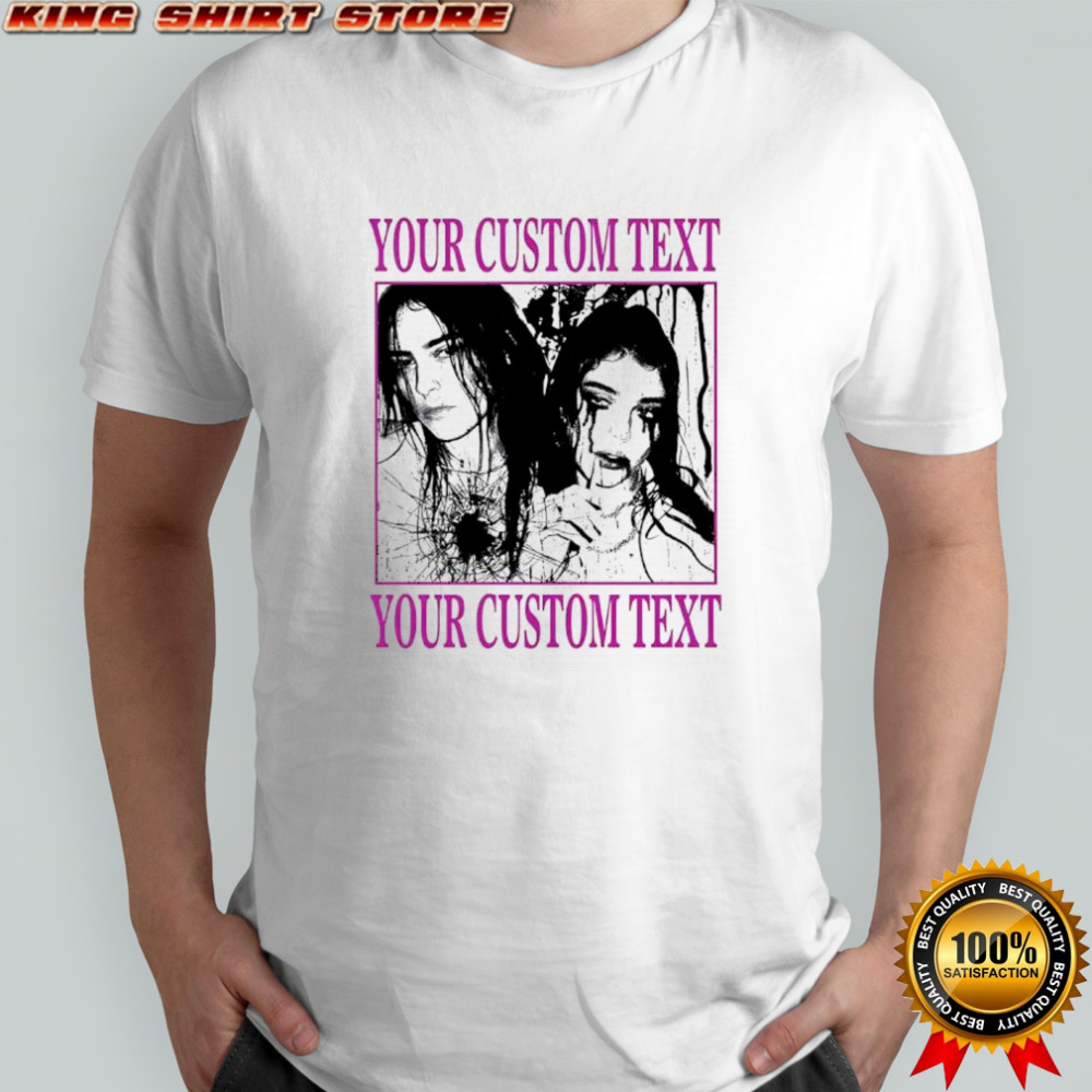 Halloween your custom text creepy couple horror shirt