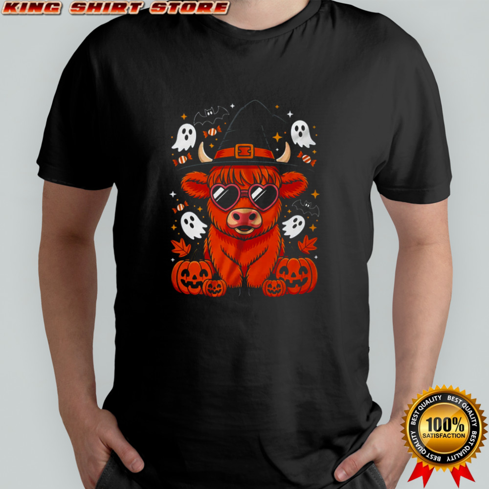 Highland Cow Halloween Pumpkin Funny Spooky Autumn shirt