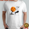 Horse vintage moon and bats equestrian spooked Halloween shirt