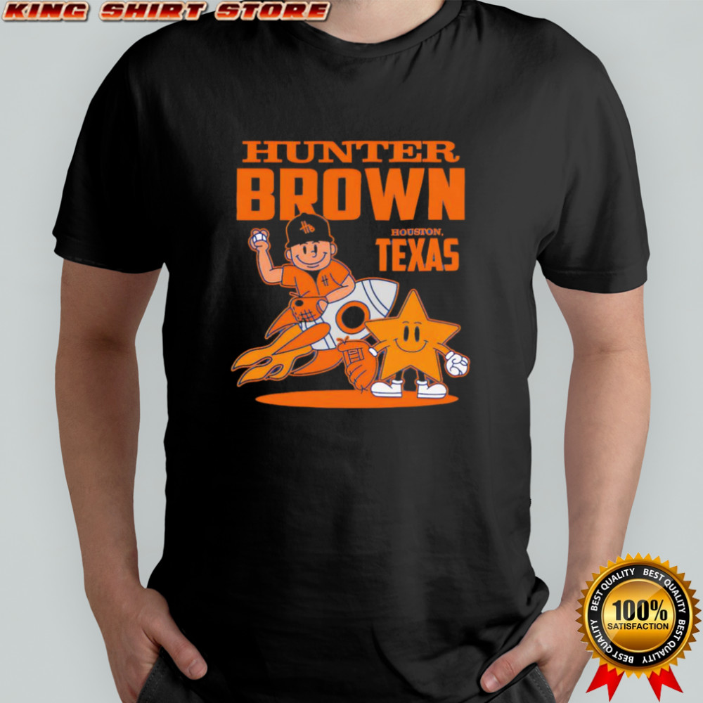 Hunter Brown Houston Texas summer cartoon baseball shirt