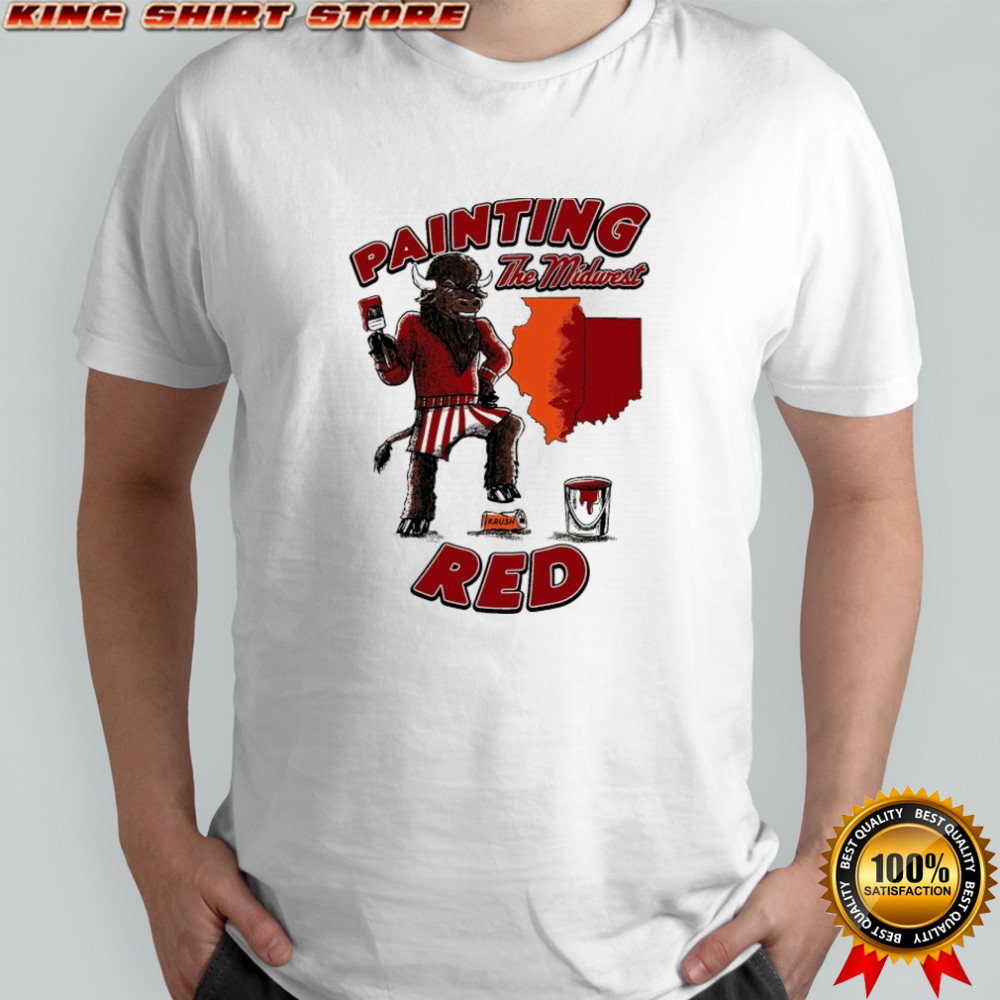 Indiana Hoosiers Illinois Fighting Illini Painting The Midwest Red Mascot T-shirt