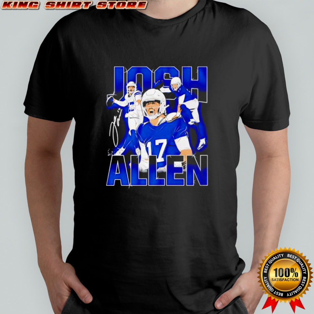 Josh Allen 17 Football Player Sports Cartoon shirt