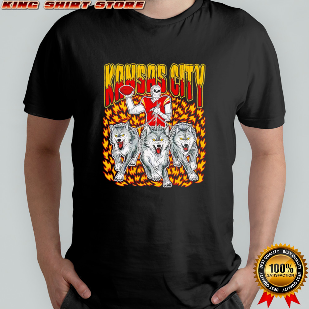Kansas City Chiefs Skeleton Player Leading Wolf Pack shirt