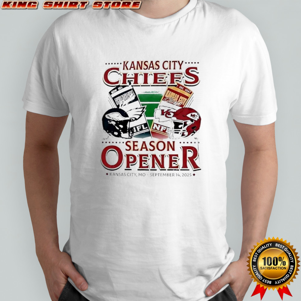 Kansas City Chiefs Vs Philadelphia Eagles September 2025 Home Season Opener Helmet shirt Kansas City Chiefs Vs Philadelphia Eagles September 2025 Home Season Opener Helmet shirt