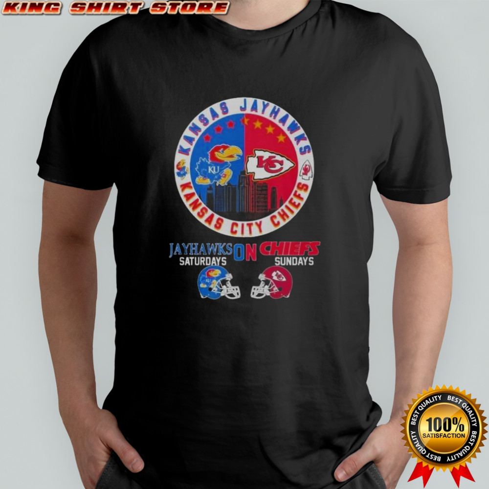 Kansas Jayhawks Saturdays Kansas City Chiefs On Sundays 2025 Forever NFL T-Shirt