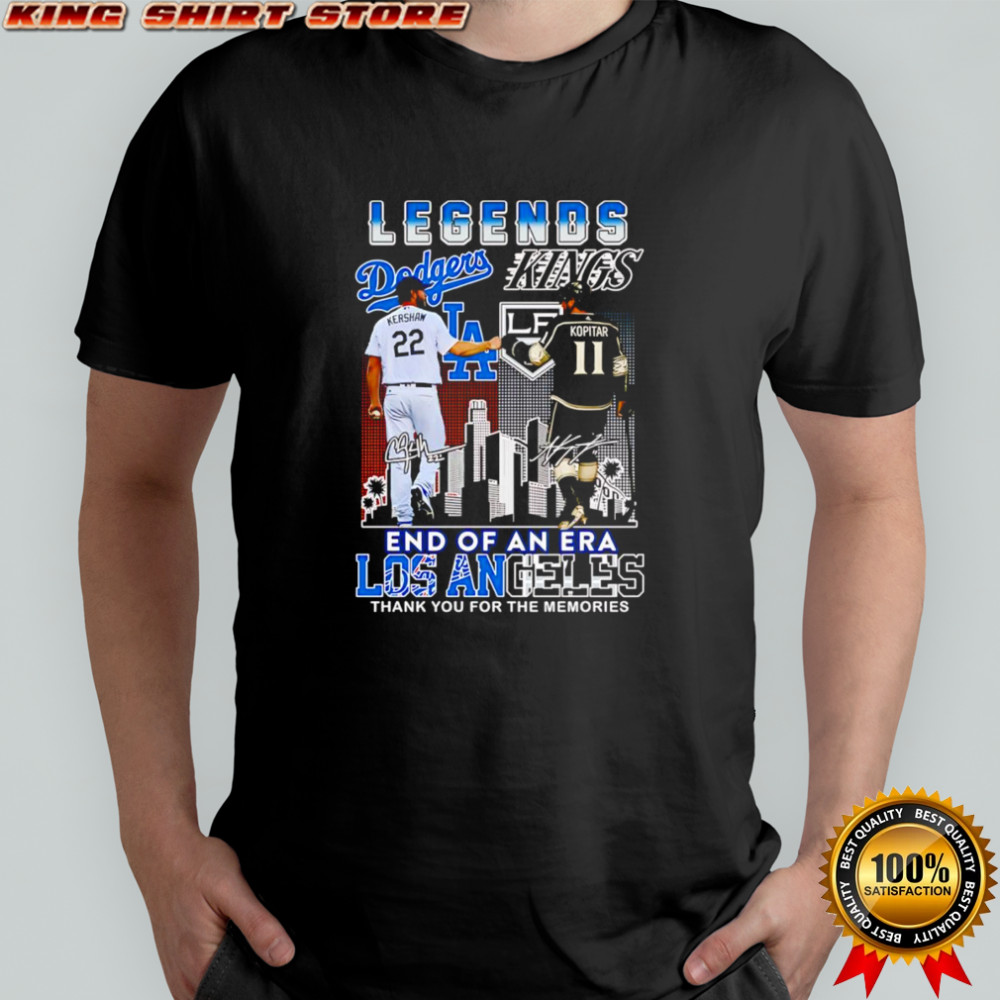 Kershaw and Kopitar Legends end of an era Los Angeles thank you for the memories shirt