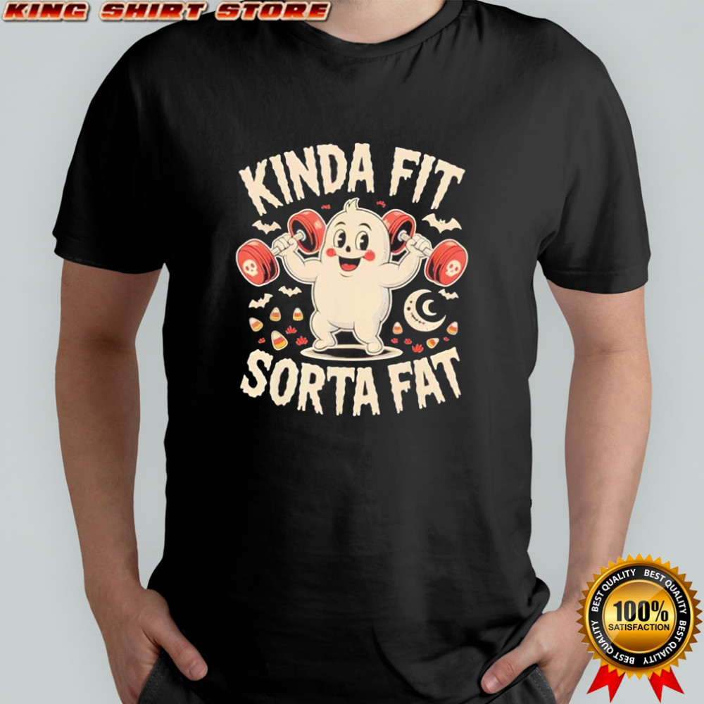 Kinda Fit Sorta Fat Funny Gym Retro Cute Ghost Vintage shirt