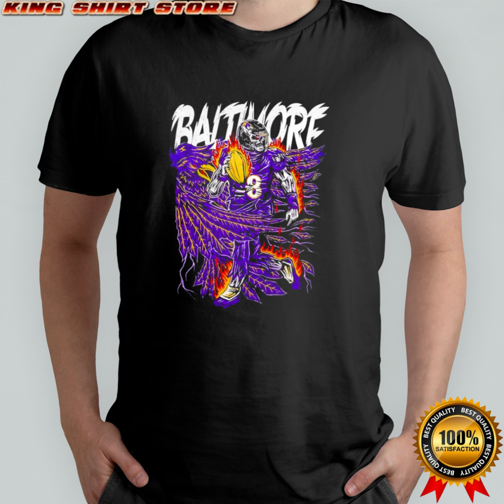 Lamar Jackson Baltimore Ravens vintage skeleton graphic shirt
