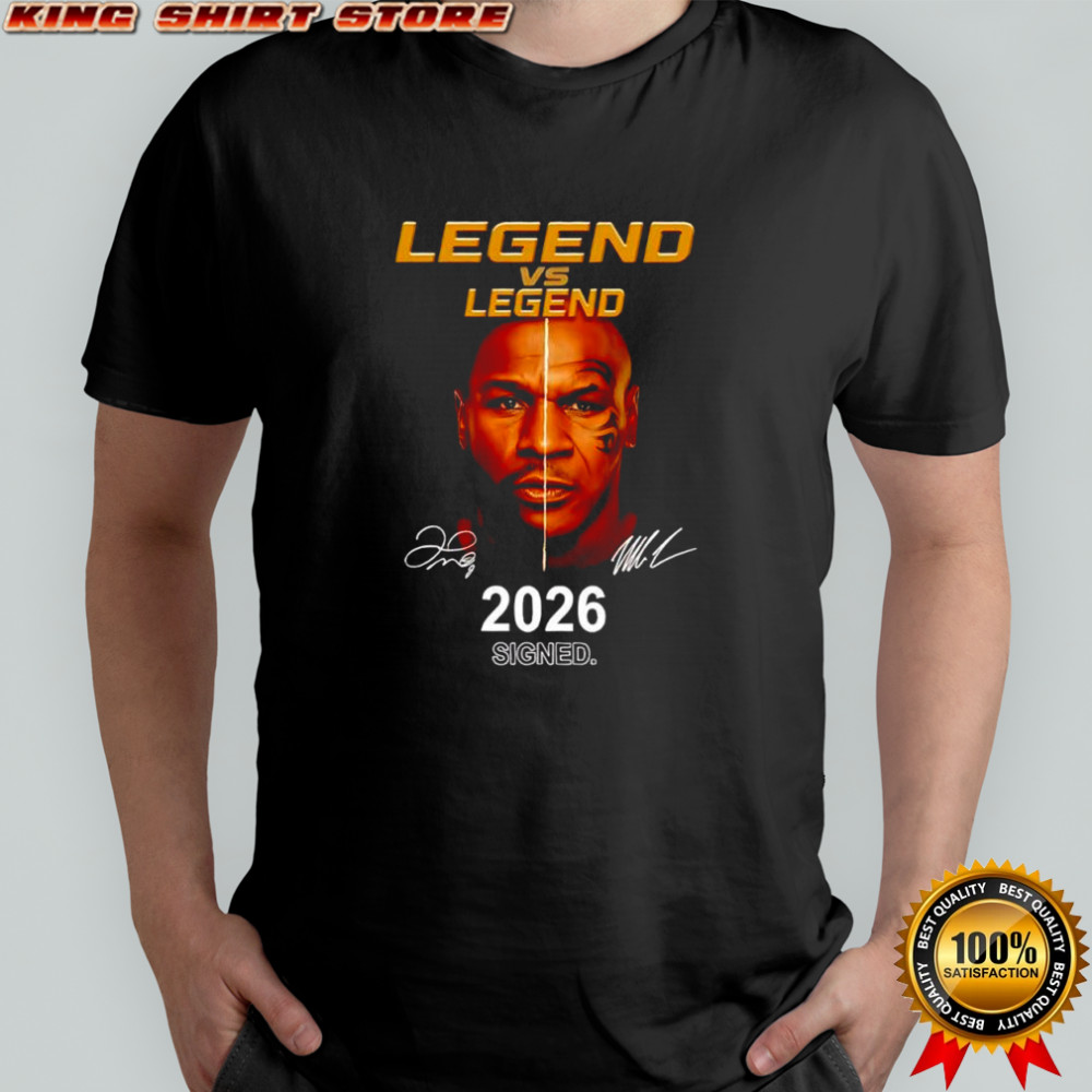 Legend vs legend Floyd Mayweather vs Mike Tyson 2026 signed signatures shirt