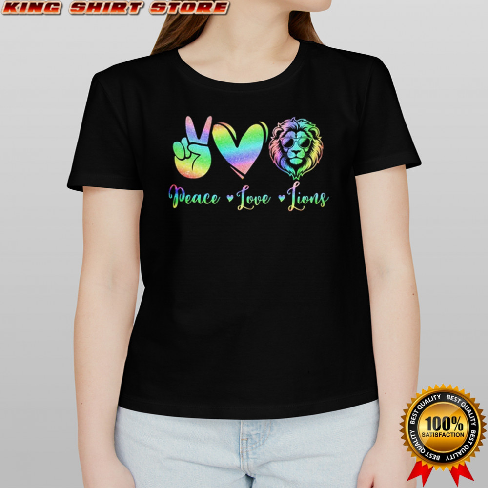 Lion Lover Back To School Peace Love Lions Women Kids Girls shirt