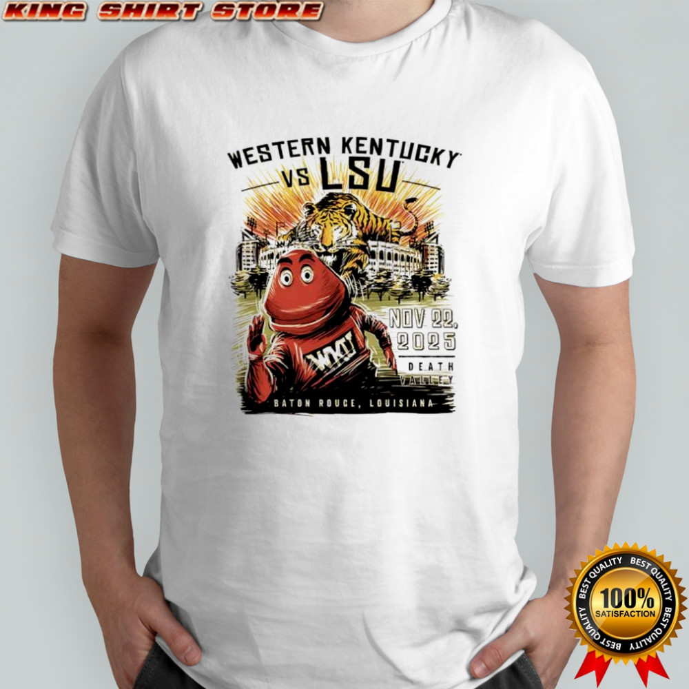 LSU Tigers vs Western Kentucky gameday 2025 mascot shirt
