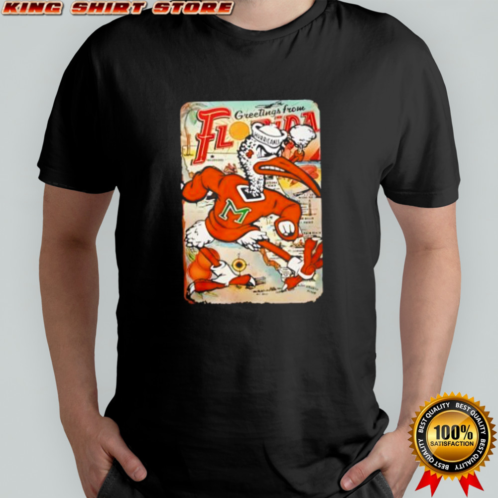 Miami Hurricanes Vintage Ibis Mascot Florida Map 2025 shirt