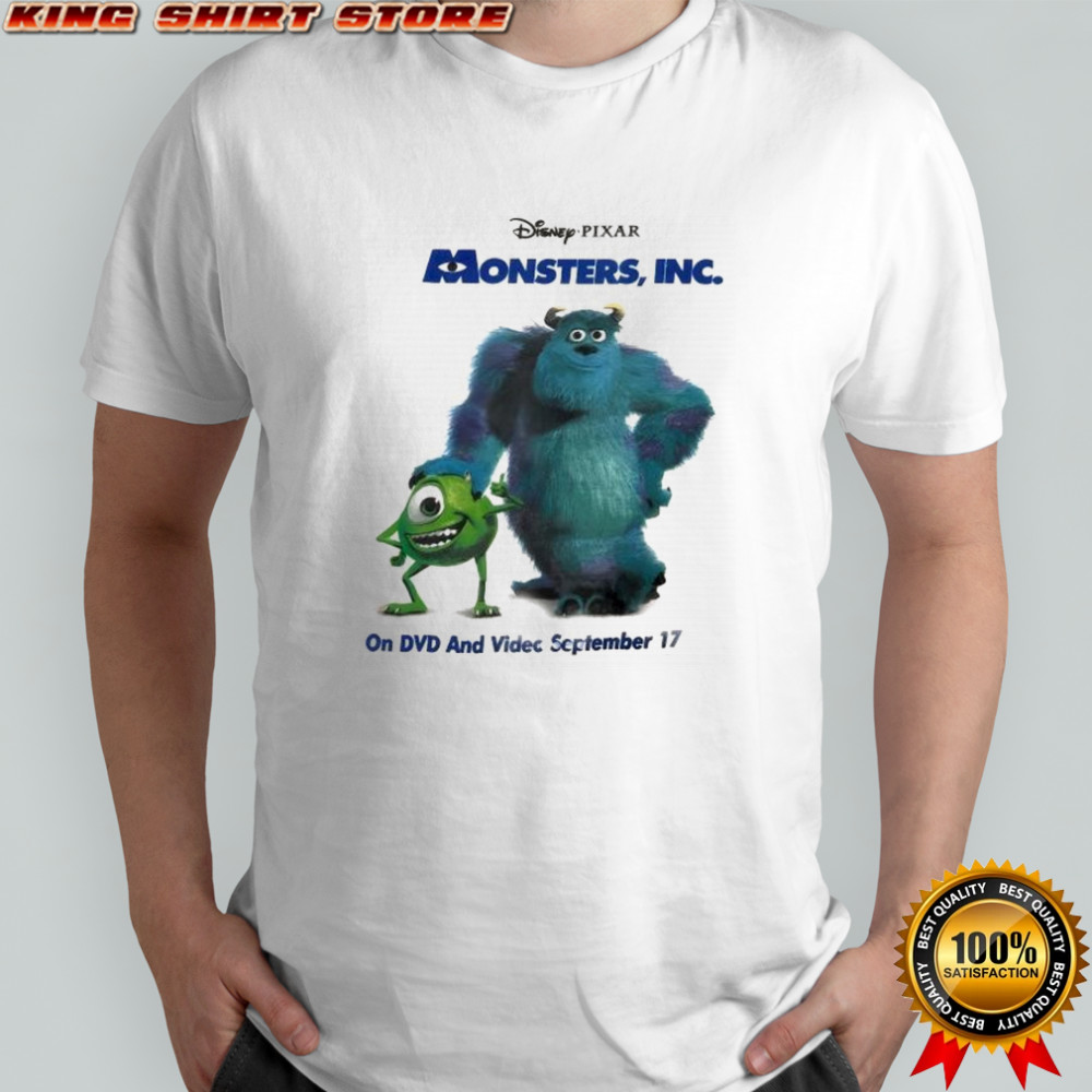 Mike Wazowski and James P Sullivan early 2000s pixar monsters inc on dvd and video september 17 shirt
