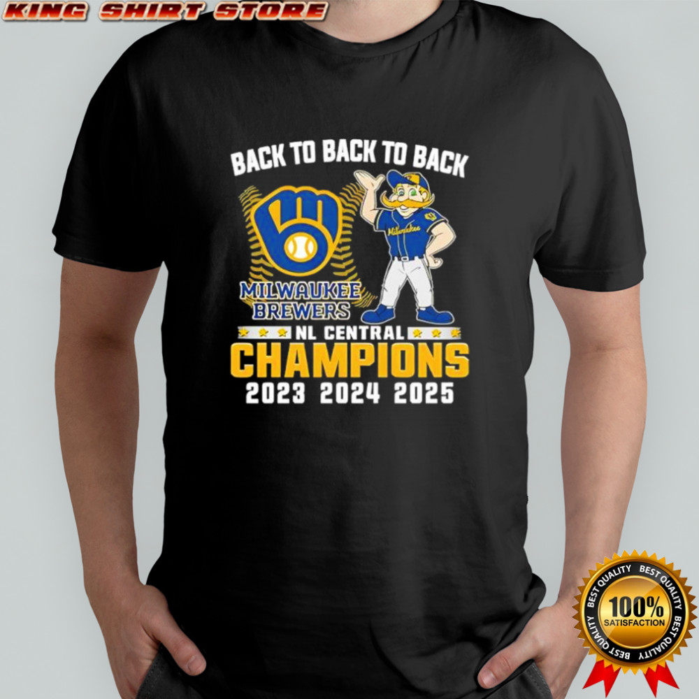 Milwaukee Brewers Mascot NL Central Central Division Champions Back To Back To Back shirt