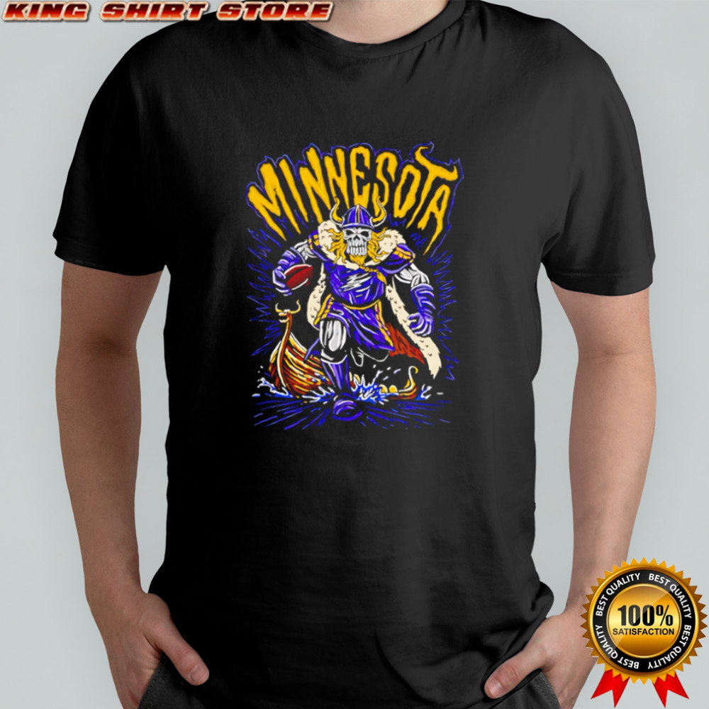 Minnesota Viking Skeleton Warrior Flames Axe Shield shirt