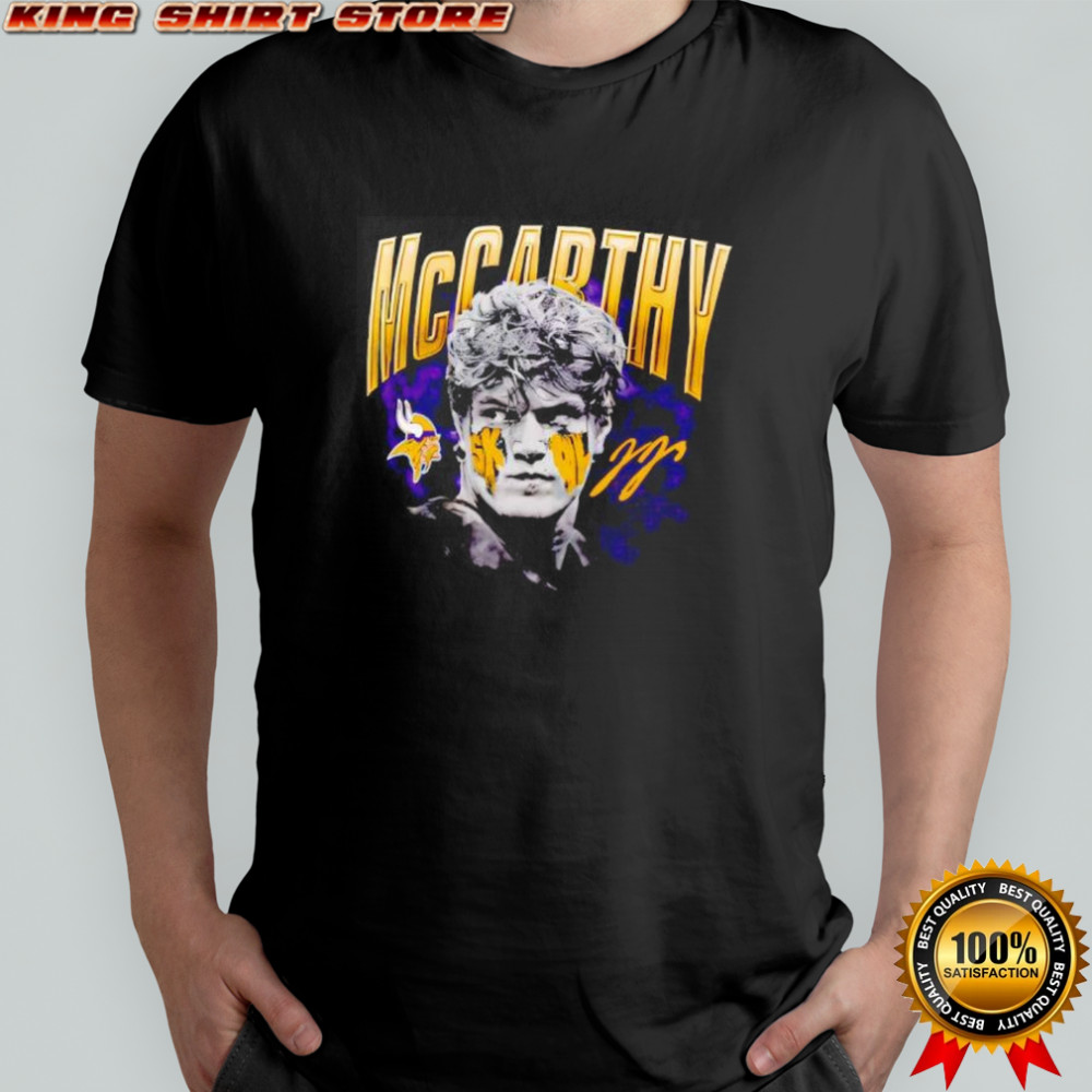 Minnesota Vikings JJ McCarthy Player signature graphic shirt