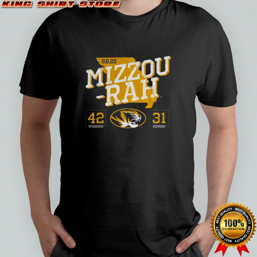Mizzou-rah Missouri Tigers vs. Kansas Jayhawks 2025 Score 42-31 shirt