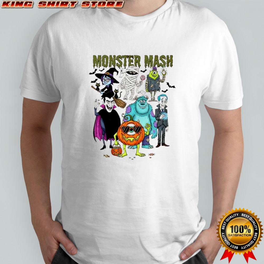 Monster mash Frankenstein Dracula Mike Wazowski and Sulley horror Halloween shirt