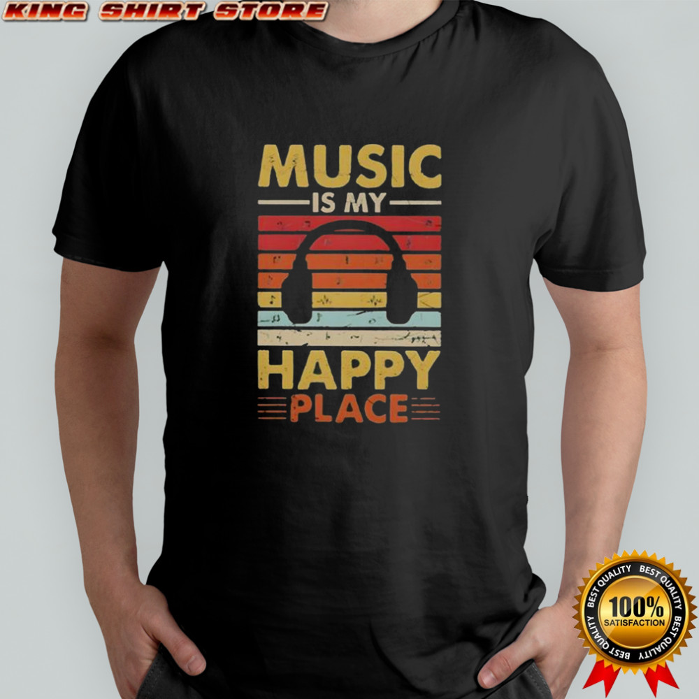 Music Is My Happy Place Vintage T-Shirt