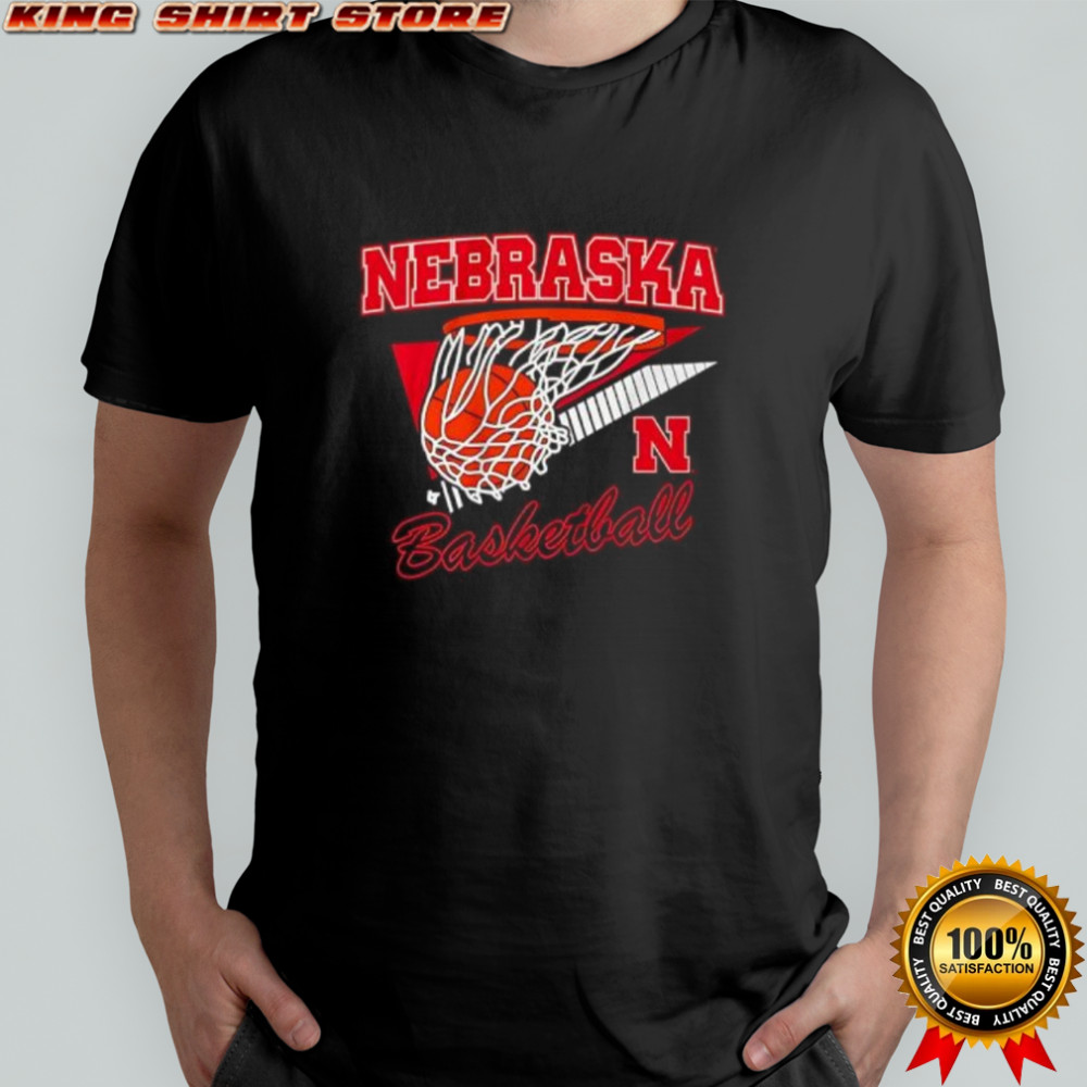Nebraska Basketball athletic distressed logo graphic shirt