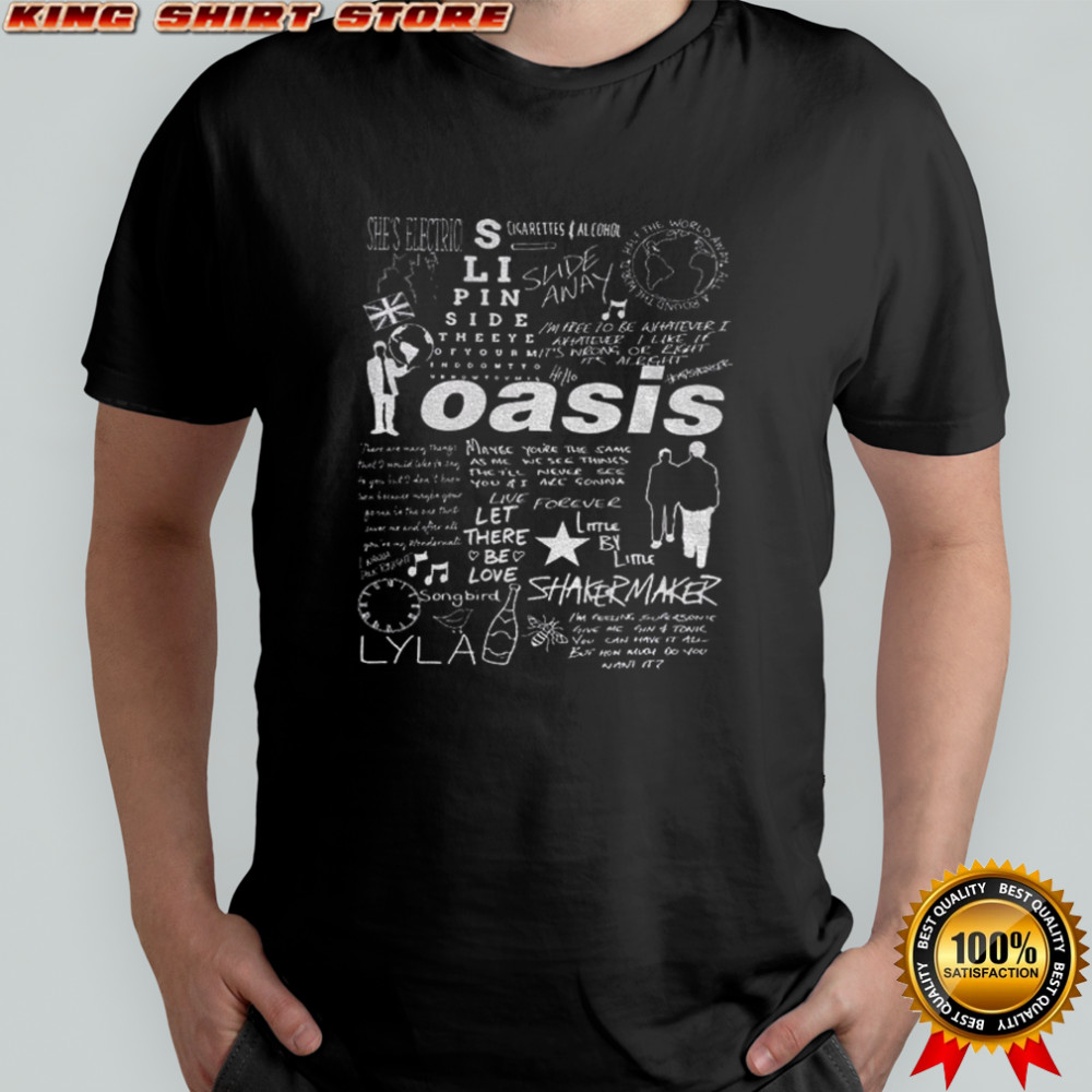 Oasis Vintage Retro Lyric Album Song Music Band shirt