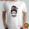 Ohio State Buckeyes girl messy bun glasses shirt