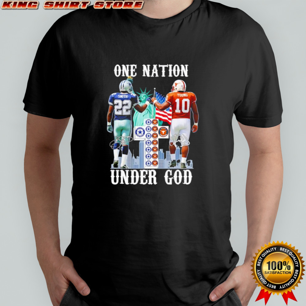 One Nation Emmitt Smith and Vince Young City Skyline signature shirt One Nation Emmitt Smith and Vince Young City Skyline signature shirt