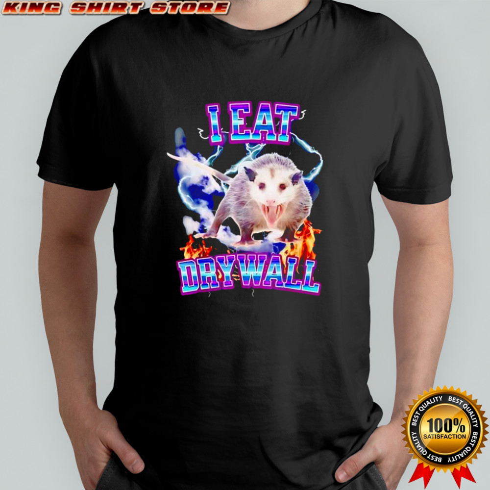 Opossum I eat drywall lightning shirt