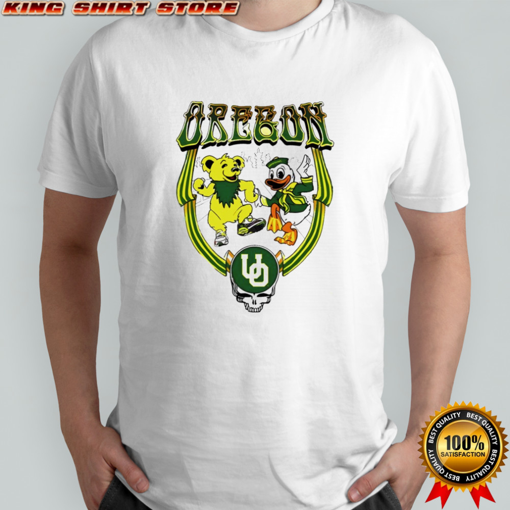 Oregon Ducks mascot with Grateful Dead Football NFL 2025 vintage shirt