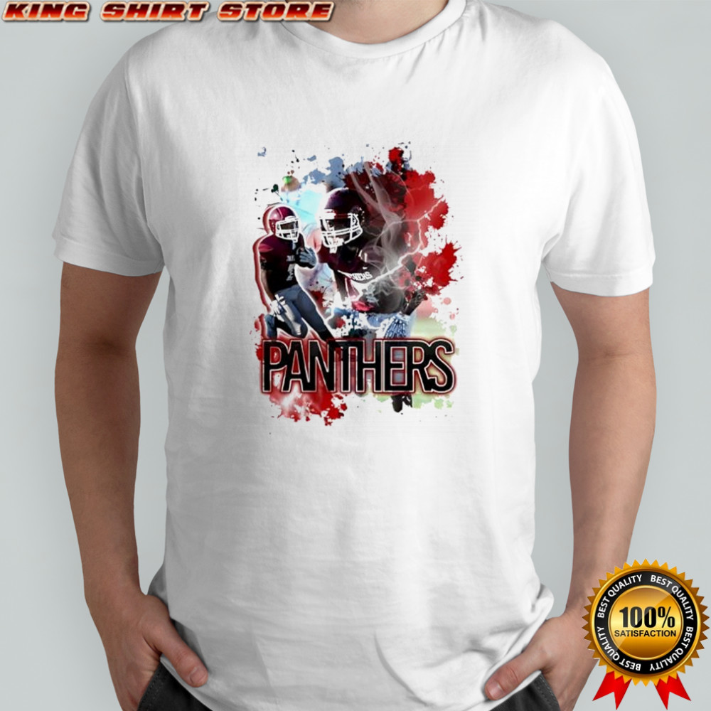 Panthers Football graphic player on field and lightnings shirt Panthers Football graphic player on field and lightnings shirt