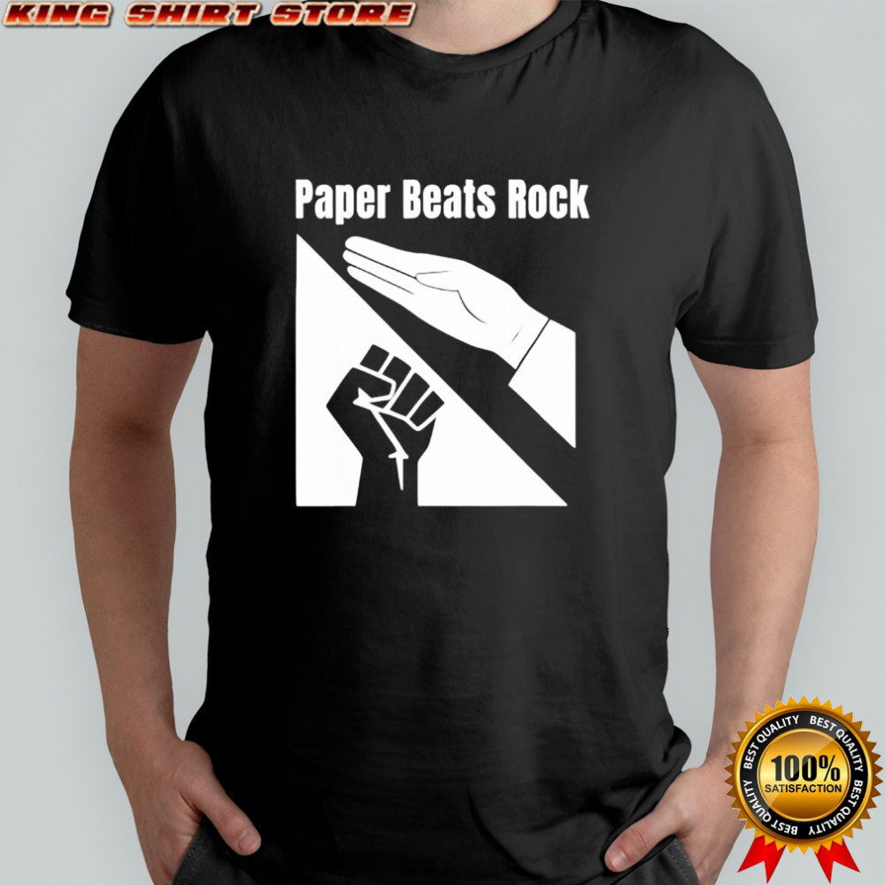 Paper Beats Rock Funny Tee shirt