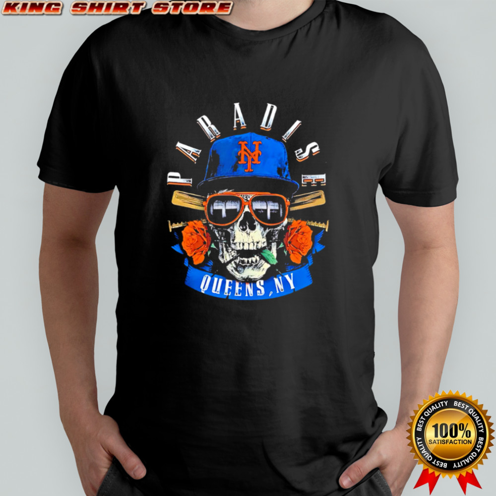 Paradise Queens Ny Baseball Skull Sunglasses Rose shirt