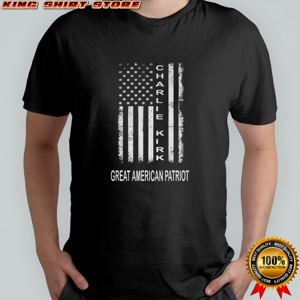 Patriotic Charlie Kirk great American patriot flag shirt