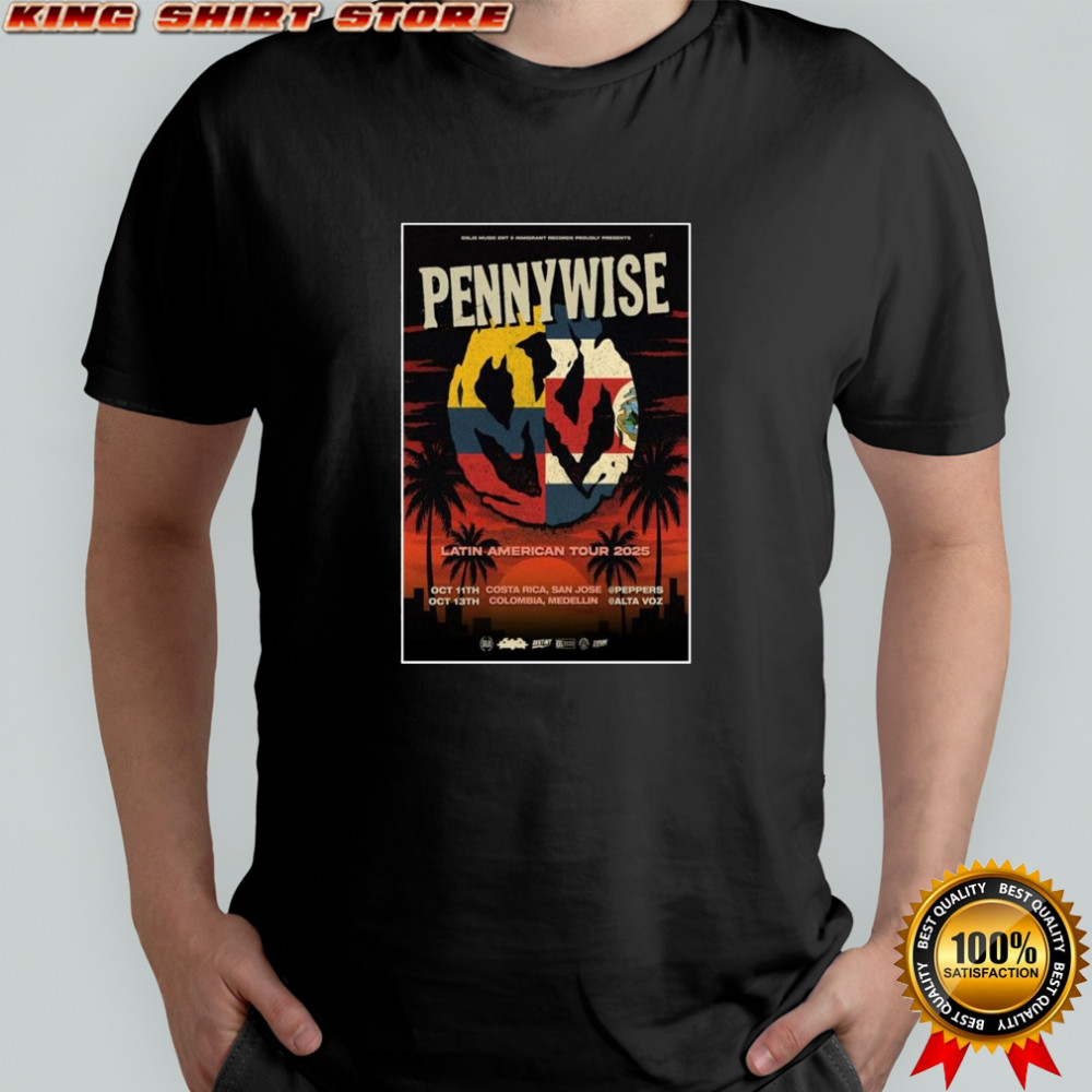 Pennywise Latin American Tour 2025 Poster Shirt