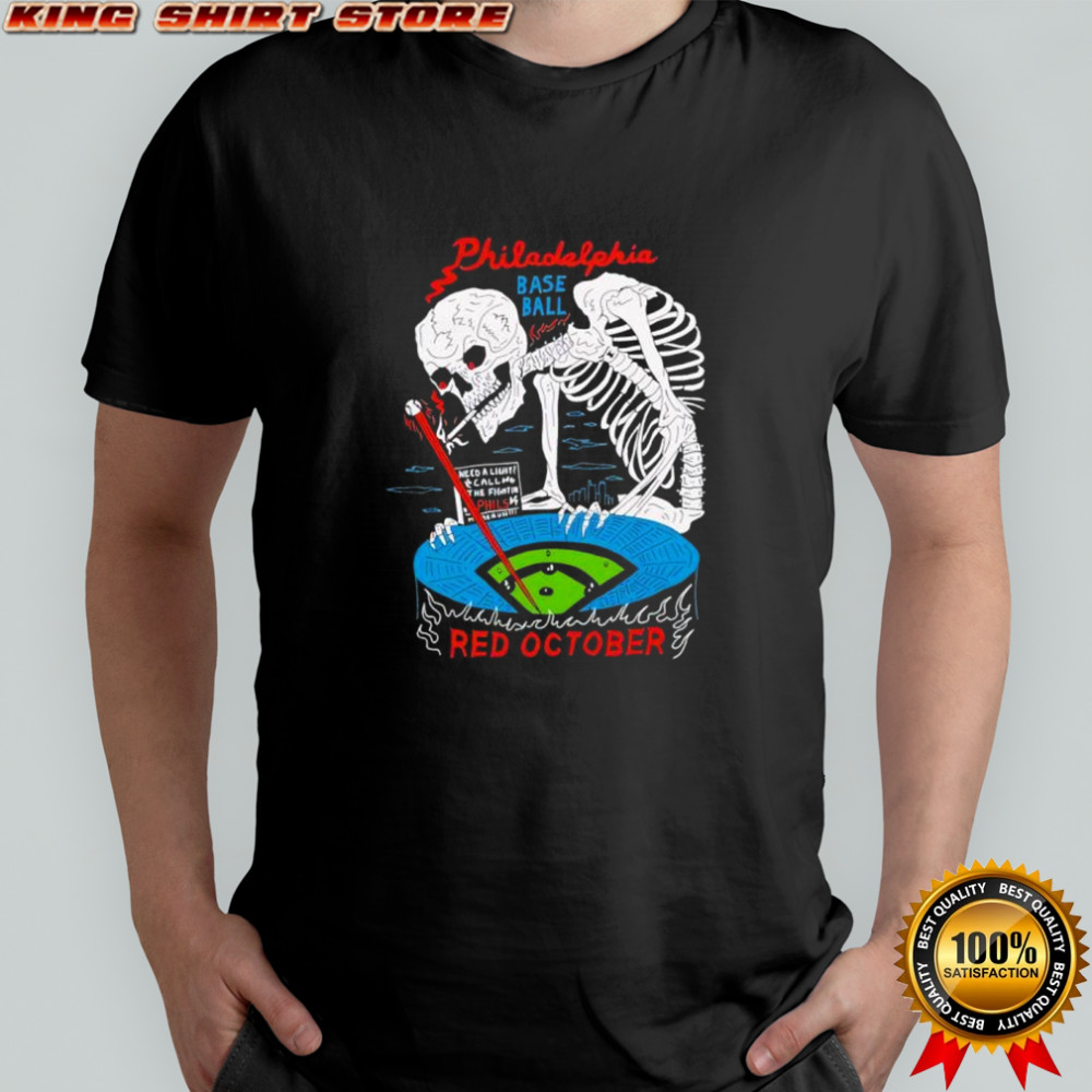 Philadelphia Baseball Red October Skeleton Stadium shirt