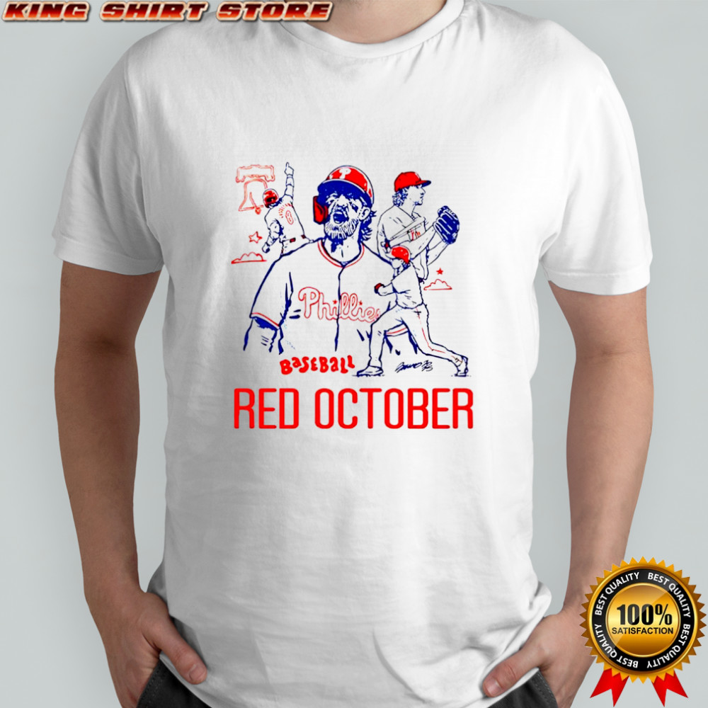 Philadelphia Phillies red october baseball player graphic Halloween shirt